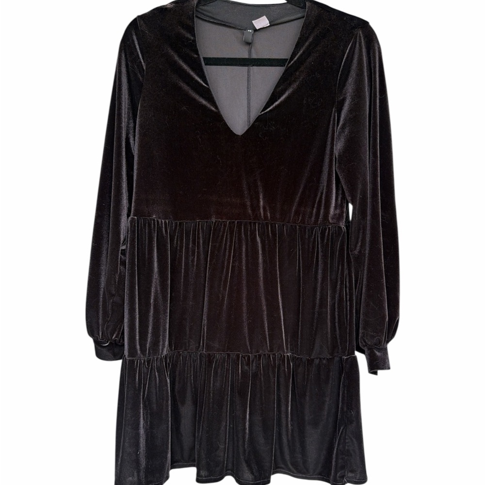 Divided H&M Elegant Black Velvet Dress